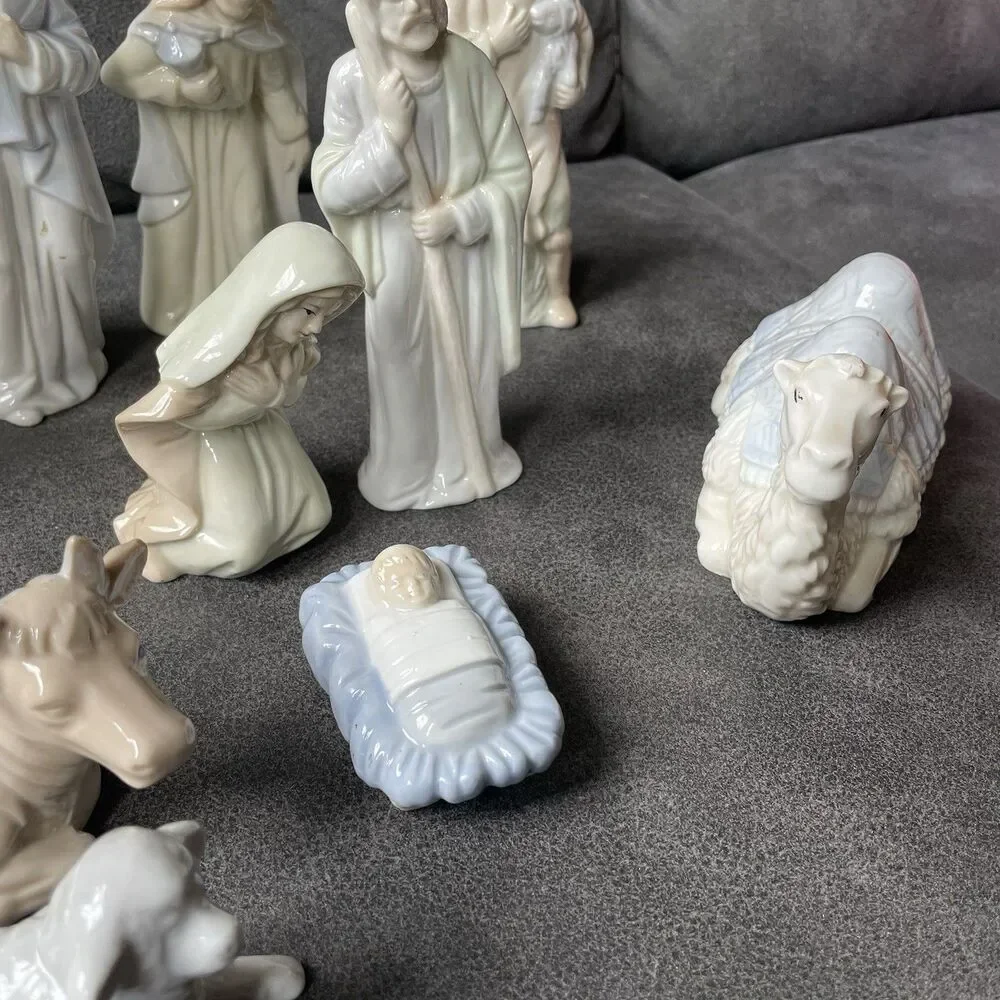 Navtivity Set 10 Piece Mary Joseph Jesus Wise Men Camel Cow Sheep